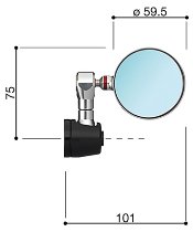 Rizoma Mirror SPY-R left, right, black - universally usable