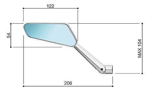 Rizoma Mirror CIRCUIT 744 right, silver - universally usable