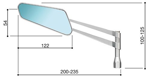 Rizoma Specchio `Circuito 959` alluminio destro, argento NML