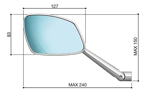 Rizoma Spiegel 4D RS links, silber - universal verwendbar