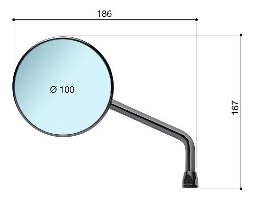 Rizoma Mirror ONE left, right, black - universally usable