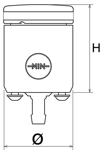 Rizoma expansion tank, black - with viewing window