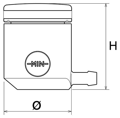 Rizoma fluid reservoir with inspection glass, blue