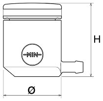 Rizoma fluid reservoir with inspection glass, blue