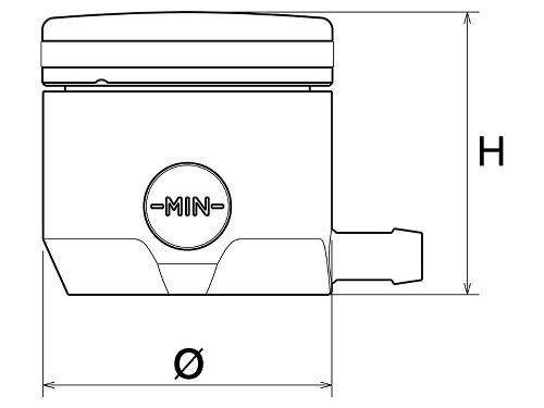 Rizoma reservoir, black - with viewing window