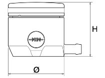 Rizoma reservoir, black - with viewing window