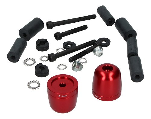 Rizoma handlebar endcaps, red (universally useable)