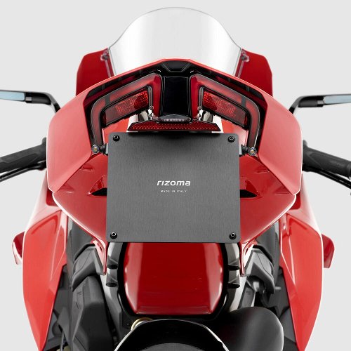 Rizoma Kit license plate holder FOX, black, Ducati Panigale