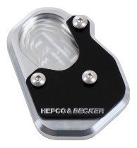 Hepco & Becker Seitenständerplatte, Schwarz / Silber - Moto