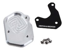 Hepco & Becker Seitenständerplatte, Schwarz / Silber - Moto