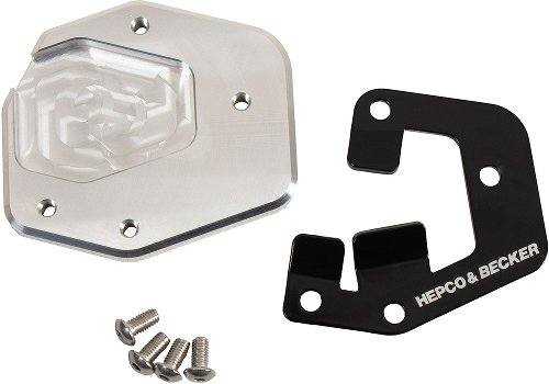 Hepco & Becker Piastra cavalletto laterale, nero / argento -
