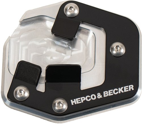 Hepco & Becker Piastra cavalletto laterale, nero / argento -