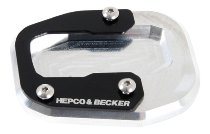 Hepco & Becker side stand enlargement, Black/Silver - Ducati