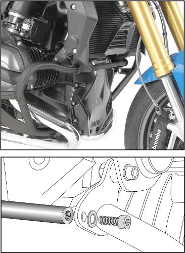 Hepco & Becker Stiffening bracket anthracite for engine