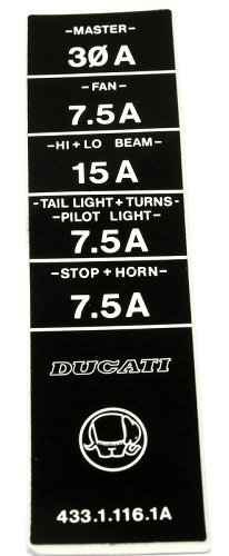 Ducati Sticker fuse box cover - 851, 888...