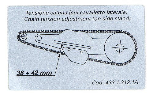 Ducati Aufkleber Kettenspannung - 1000, 1100 Multistrada