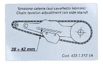 Ducati Sticker chain tension - 1000, 1100 Multistrada