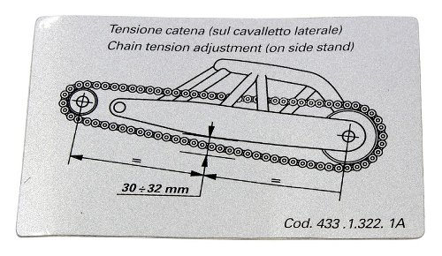 Ducati Sticker chain tension italian-english - 800, 1000