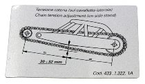 Ducati Aufkleber Kettenspannung italienisch-englisch - 800,