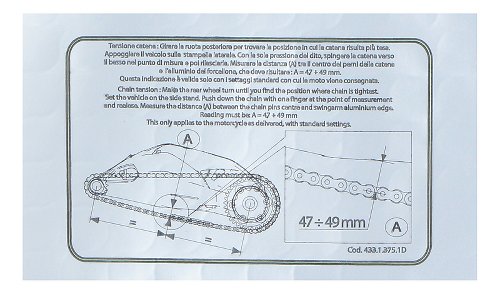 Ducati adhesivo ´Kettenspannung´ 1199R