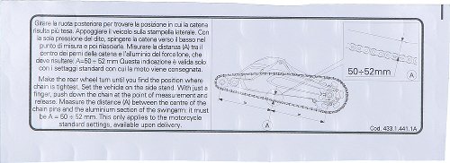 Ducati AUFKLEBER FÜR KETTENREGELUNG