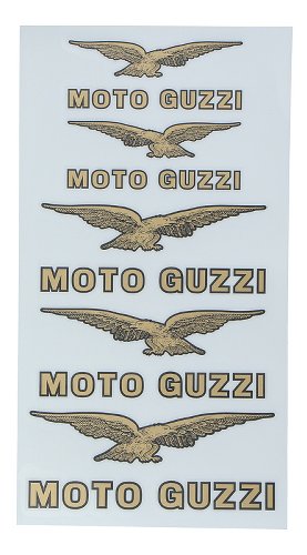 Moto Guzzi Aufklebersatz 5 Stück mit Adler gold