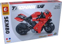 Block model Sembo, small motorcycle in red