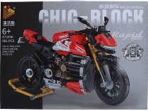 Modèle de bloc Panlos, moto en rouge