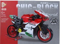 Bloque modelo Panlos, motocicleta en rojo/blanco