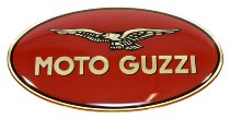 Moto Guzzi Aufkleber oval, rot, links 83x45mm erhaben