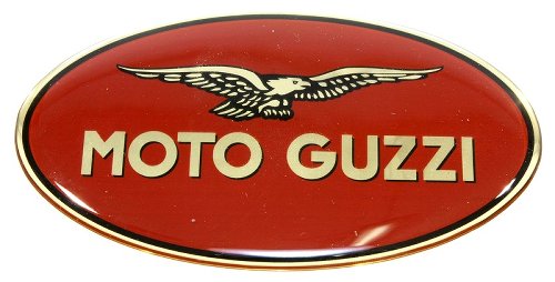Moto Guzzi Aufkleber oval, rot, rechts 83x45mm erhaben