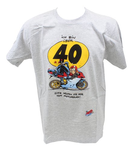 NML T-Shirt H.Aue ´Ich bin über 40´ grau, L