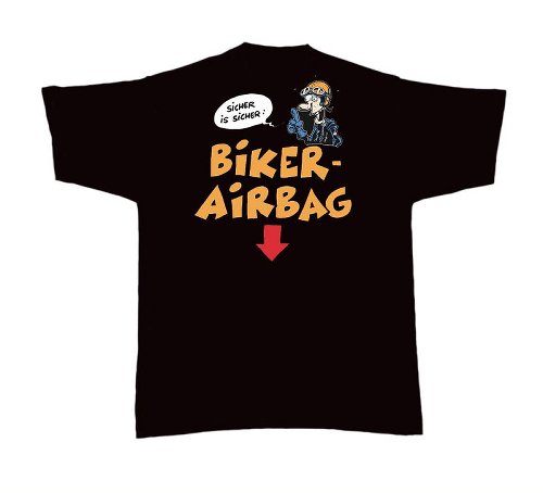 T-Shirt H.Aue ´Biker Airbag´, schwarz L NML