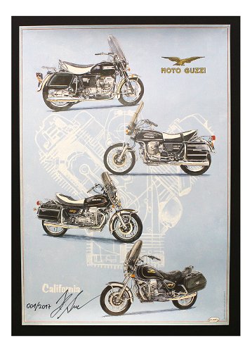 Holger Aue Poster, 70x48 cm signed - Moto Guzzi California