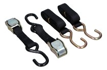 Locking tie downs 2 x 1,5m, black, with S-hooks (max. 1.500