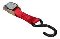 Locking tie downs 2 x 1,5m, red, with S-hooks (max. 1.500