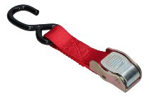 Locking tie downs 2 x 1,5m, red, with S-hooks (max. 1.500