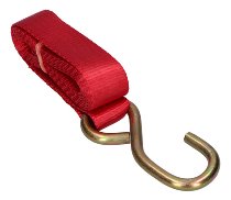 Locking tie downs 2 x 1,5m, red, with S-hooks (max. 1.500