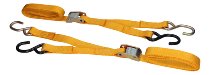 Locking tie downs 2 x 1,5m, yellow, with S-hooks (max. 1.500