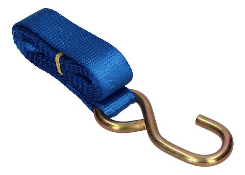 Locking tie downs 2 x 1,5m, blue, with S-hooks (max. 1.500