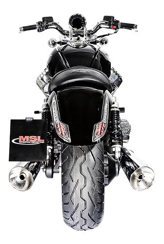 Moto Guzzi Kennzeichenhalter, seitlich, chrom, 180x200mm -