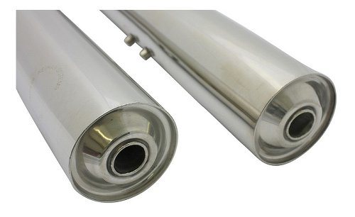 Moto Guzzi Silencer kit, stainless steel, polished - Le Mans