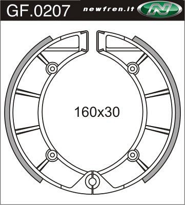 Newfren Brake shoe kit 160/30mm - Gilera 150