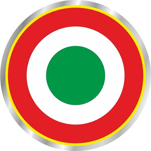 Autocollant cocarde style italien, 48mm, 1 pièce