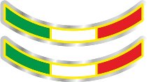 Sticker stripes italian style, curved, 2 pieces