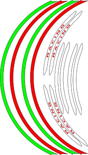 Autocollant jante racing, Tricolore