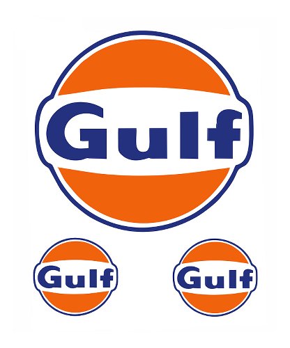 Kit d`autocollants Gulf 3-pièces, 1x 8,5cm, 2x 3cm