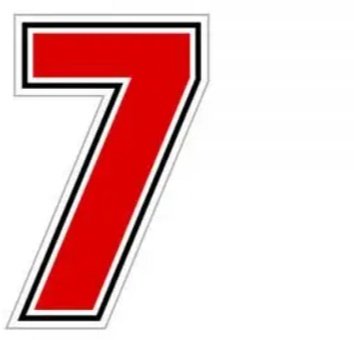 Aufkleber Startnummer -3- rot mit schwarzem Rand, H=6,3cm