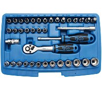 Tool gear lock socket wrench-kit, 6,3 (1/4), 39-parts