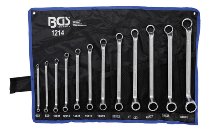 Double-ended ring spanner 6x7-27x32mm, 12 parts